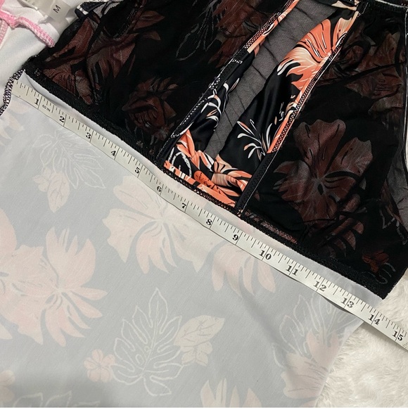 2️⃣ Tempt Me Women’s One Piece Swimsuits Pink and Black Flower V-Neckline Mesh. - Picture 13 of 16